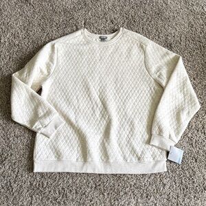 Falls Creek | Off-White Quilted Crewneck Sweatshirt